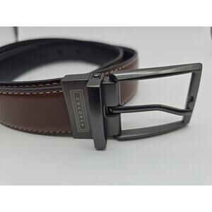 CHAOREN Leather Reversible Belt for Men - Brown/Black- Double Style 26-32"